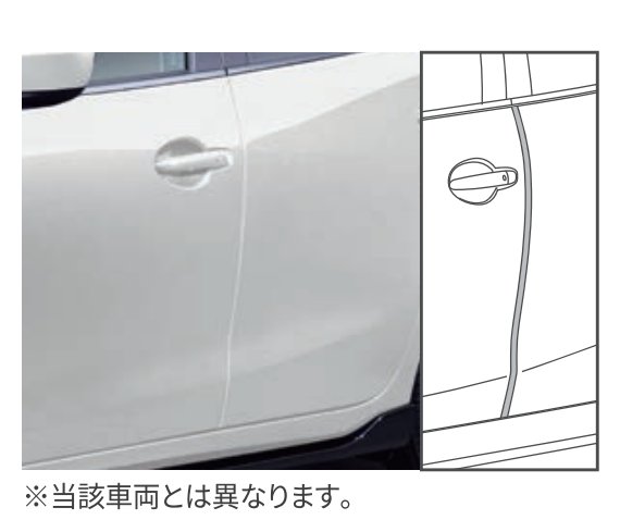 純正アクセサリー　マツダ　MAZDA2　DJ　R05.03～　ドアエッジモール　マシーングレープレミアムM　C912V31502M