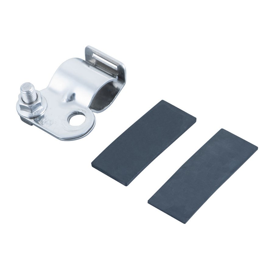 ●メーカー:ジェットイノウエ ●商品名:バックショットミラー取り付け金具(バンド) ●品番: ●サイズ: ●カラー:選択肢よりお選びください ●材質:ステンレス製 ●規格:20φ〜32φミラーステー用 ●入数:1個入り ●付属品:ボルト/ナットx1　ゴムパッキンx2