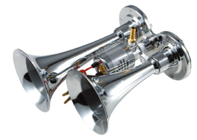 ジェットイノウエ(JET INOUE) DC24V ミニヤンキーホーン 低電流タイプ 長さ200mm トラックホーン クロームメッキ 505561