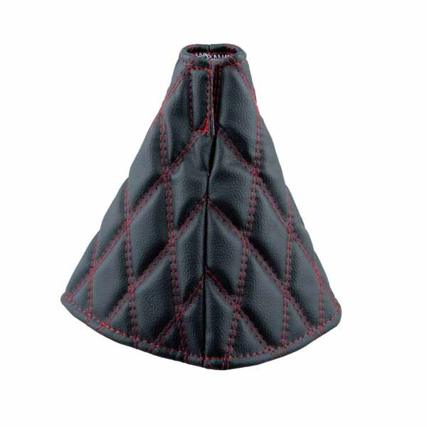 JETイノウエ　モコモコ　シフトブーツカバー　ダブルステッチ　COMBI調ブラック/赤糸　508147