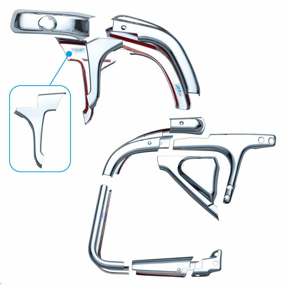 JET　INOUE/ジェットイノウエ　ミラーステーカバー　RLセット　スーパーミラー　吊り下げミラー　ハイルーフ車用　スーパーグレート用　H12.2〜　570511