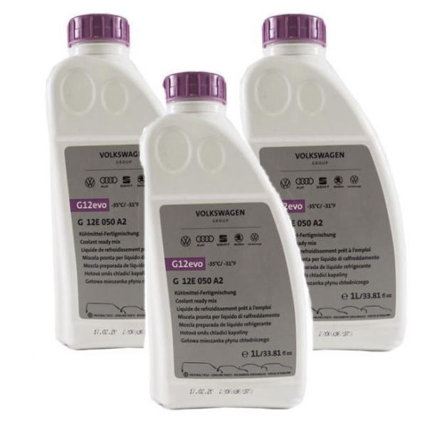 3本セット フォルクスワーゲン アウディ ロングライフクーラント LLC 冷却水 赤紫色 希釈不要純正品 G12E050A2