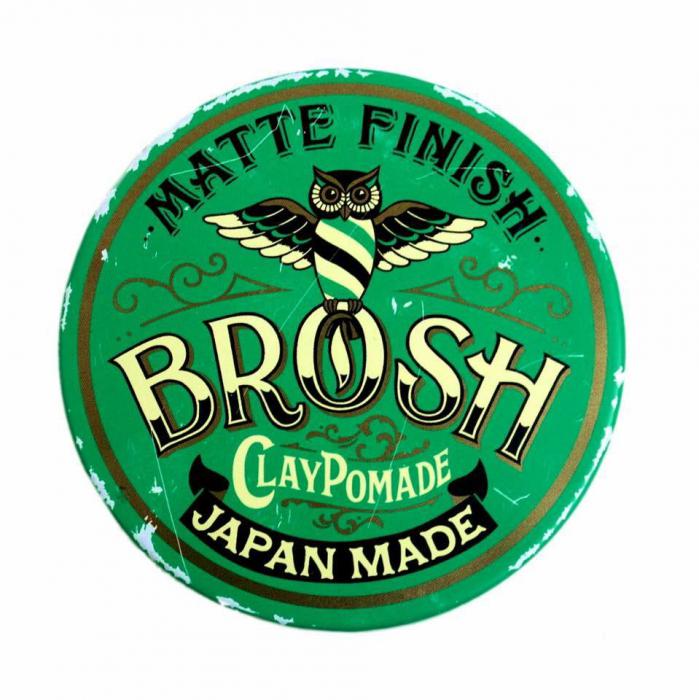 送料無料｜Brosh Pomade Clay(ブロッシュポマード クレイ) メンズ整髪料　スタイリング　男性用 ワックス 理容師　水溶性ポマード 日本製