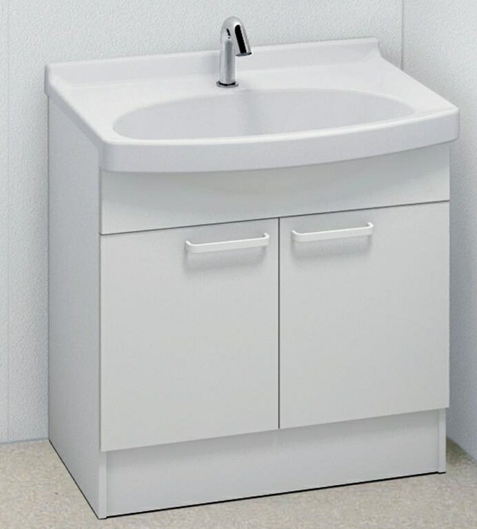 STOTO病室用洗面化粧台LDSAS075AAFYC1A750サイズ洗面器：陶器製自動水栓、床給水オーバーフロー穴なし..