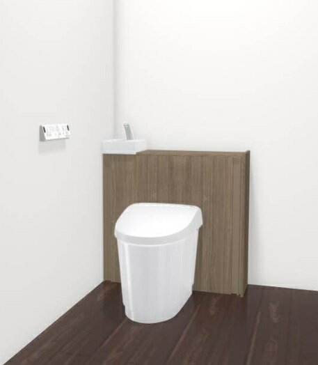 乐天商城 - LIXILYDS-H385H1/JZWJフィットI型リトイレ手洗付・H5グレード750～800ミリ排水芯120ミリ200～550ミリ/JPウォルナットSUC-P881/JZ（エンドパネル）SUCP813■4月に価格改定あります。