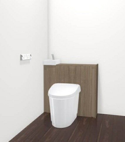 LIXILYDS-H385H4/JZWJフィットI型リトイレ手洗付・H5グレード750～800ミリ排水芯120ミリ200～550ミリ/JPウォルナットSUC-P881/JZ（エンドパネル）SUC-P813（固定金具）br>■4月に価格改定あります。