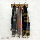 【SALE】【50 OFF】HARVESTY ハーベスティ HAND WOVEN STOLE 手織 ストール 大判 チェック マフラー A92306 (全3色) 2023秋冬 メンズ レディース 新入荷 送料無料 あす楽