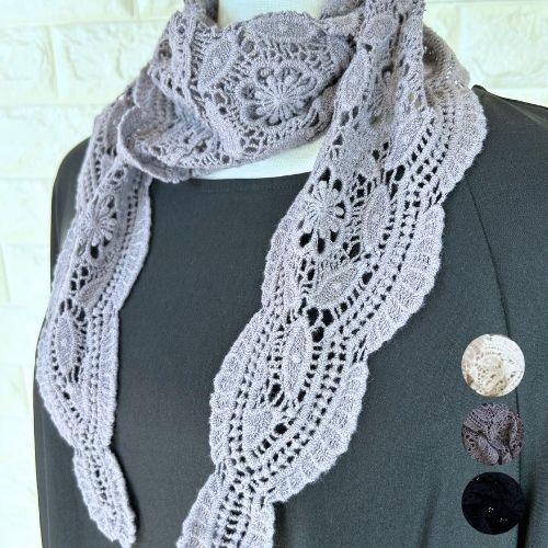 スカーフ レース つけ襟 ストール 三角ストール 付け襟 レディース 重ね着 レイヤード 上品 オシャレ ..