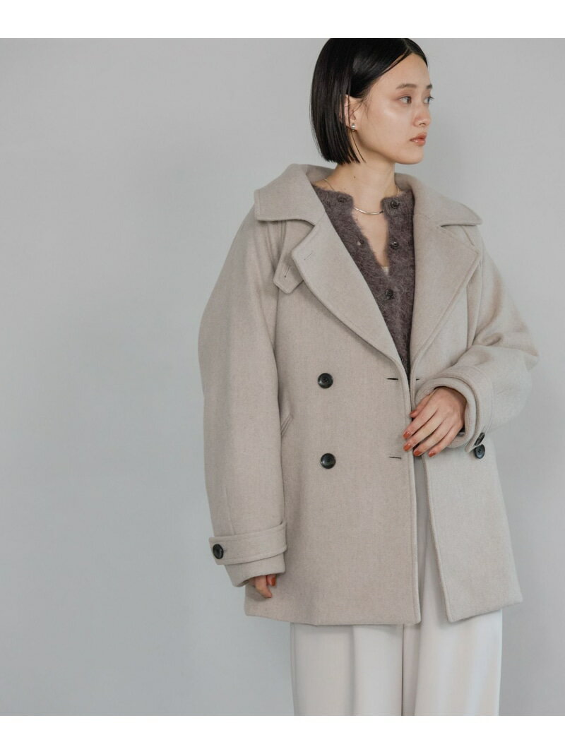 スーパー100 2WAYコート A part by アパートバイ ジャケット・アウター ピーコート ホワイト グレー ネ..