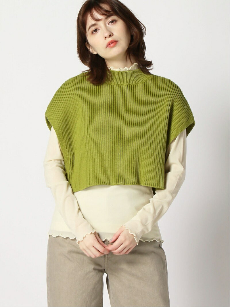 【SALE／35%OFF】5GPCアゼショートベスト apart by lowrys アパートバイローリーズ ニット ノースリーブニット/ベスト グリーン グレー ベージュ ブラック【RBA_E】【送料無料】[Rakuten Fashion]のサムネイル