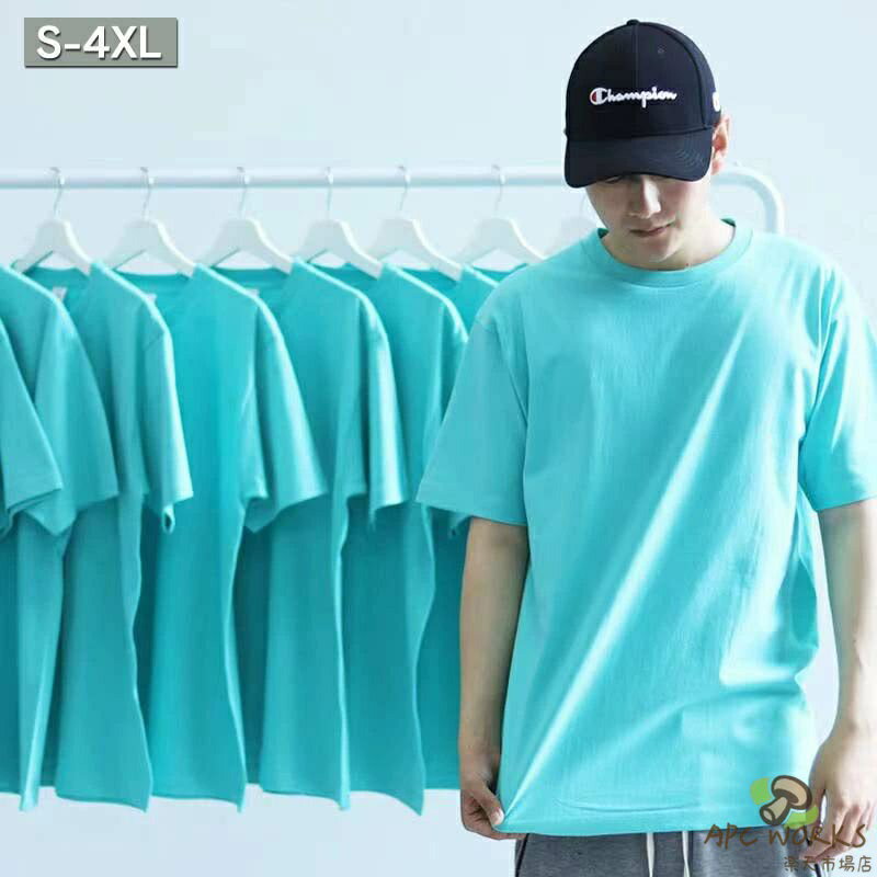 乐天商城 - Tシャツ ティファニブルー メンズ 夏用 半袖 ティーシャツ 秋 春 無地 Uネック トップス アメカジ 大きいサイズ ゆったり 人気 カジュアル 普段着 通勤 おしゃれ アウター 送料無料 韓国風 レディース s-4xl 運動 スポーツ お出かけ デート 20代 100％綿 ロング丈