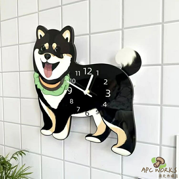 壁掛け時計 おしゃれ 静音 壁掛け クロック 掛け時計 電池 かわいい犬 かけ時計 柴犬 時計 音がしない 電池式 オシャレな壁掛け時計 部屋飾り ウォールクロック 北欧 ギフト 新生活応援 開店祝い 引越し祝い お礼 祝い 結婚祝い [2]