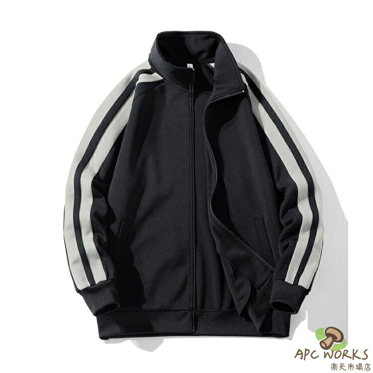 APC WORKS楽天市場店のメンズ ジャージ ジップアップ ジャージ ジャケット スウェット スポーティー アウター スタンドカラー スウェット 立ち襟 春夏 配色ライン カジュアル ルームウェア テレワーク 大きいサイズ スポーツウェア 春服 軽い 春 スウェット 春物｜アングル2