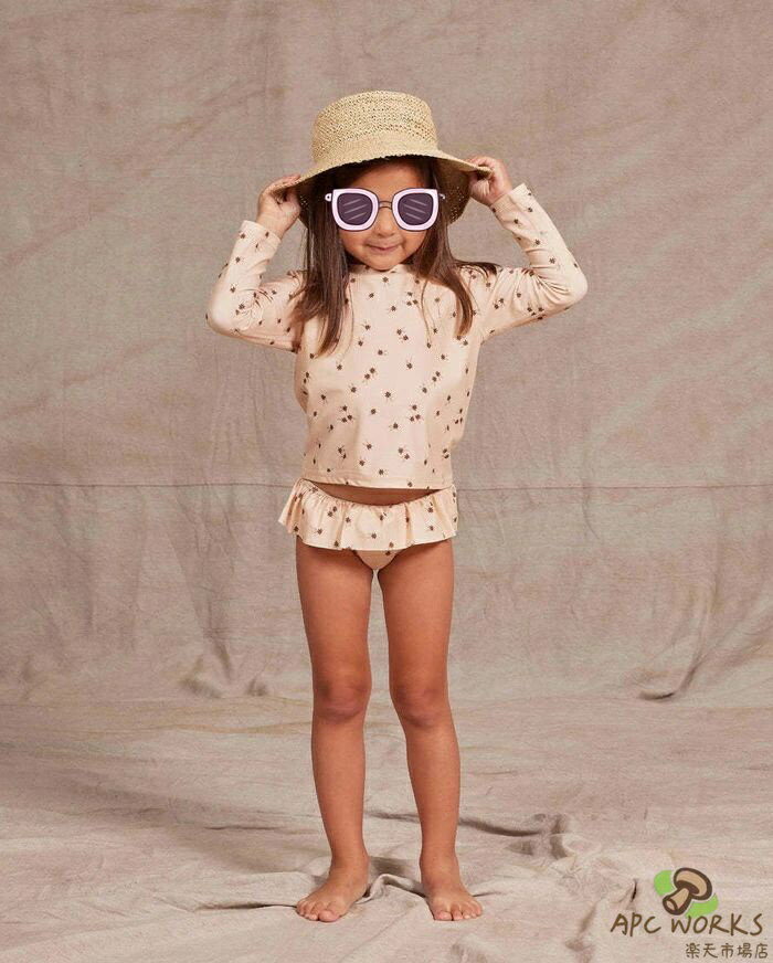 キッズ 水着 女の子 かわいい ラッシュガード パンツ 3点セット セパレート ベビー水着 女児 フリル スクール水着 子供用 こども みずぎ 赤ちゃん 80 90 100 110 120 130cm 幼稚園 保育園 スイムウェア 水遊び プール キャップ付き