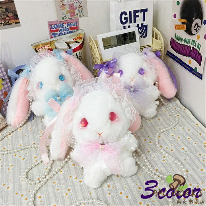 ウサギバッグ ロリータ バッグ ウサギ ショルダーバッグ ラシャ テディベア 森ガール レディース かわいい レディース ゴスロリ ゆめかわいい 2way かわいい もこふわ ゆるふわ
