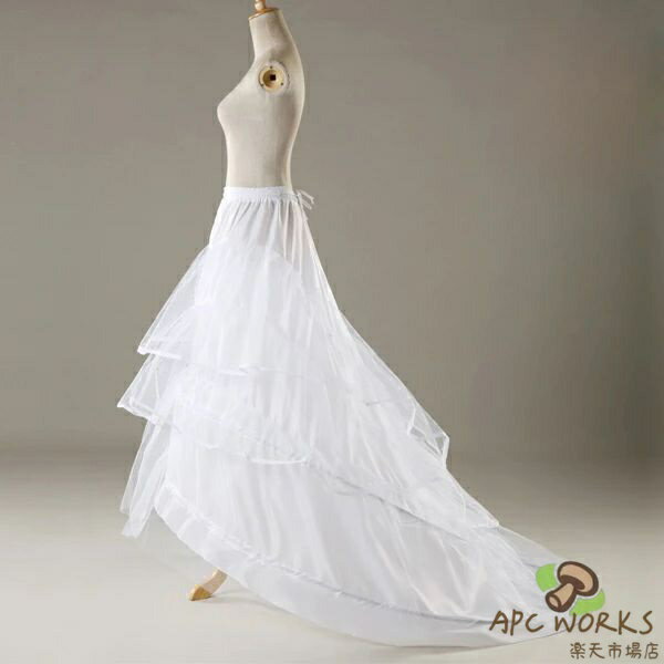 ふわふわ パニエ ロングトレーンパニエ ウェディングドレス パニエ 2本ワイヤー パ...