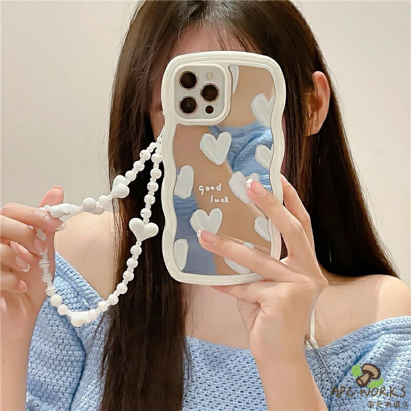 乐天商城 - 送料無料 iPhone13 ケース 互換品 鏡 ミラータイプ カガミ ハート heart ストラップ付き 高級感 レンズカバー iPhoneX アイフォン11 12 iPhone 12promax XSMax Pro XR 13promax XS X iPhoneXR 13Proスマホケース カバー おもしろ クリア 可愛い 耐衝撃