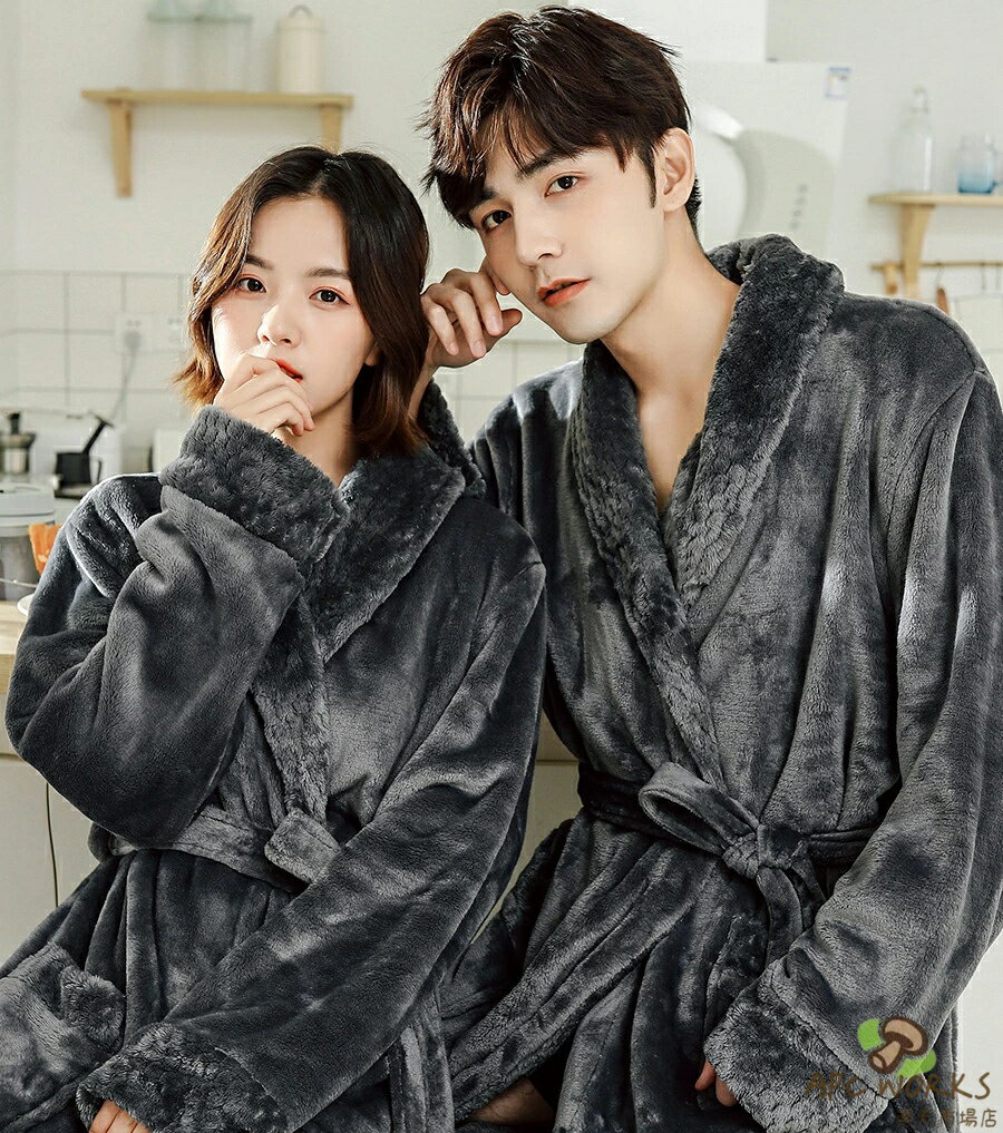 送料無料 バスローブ ペア 速乾 メンズ レディース ママ パパ コットン 綿 男女兼用 ルームウェ ...