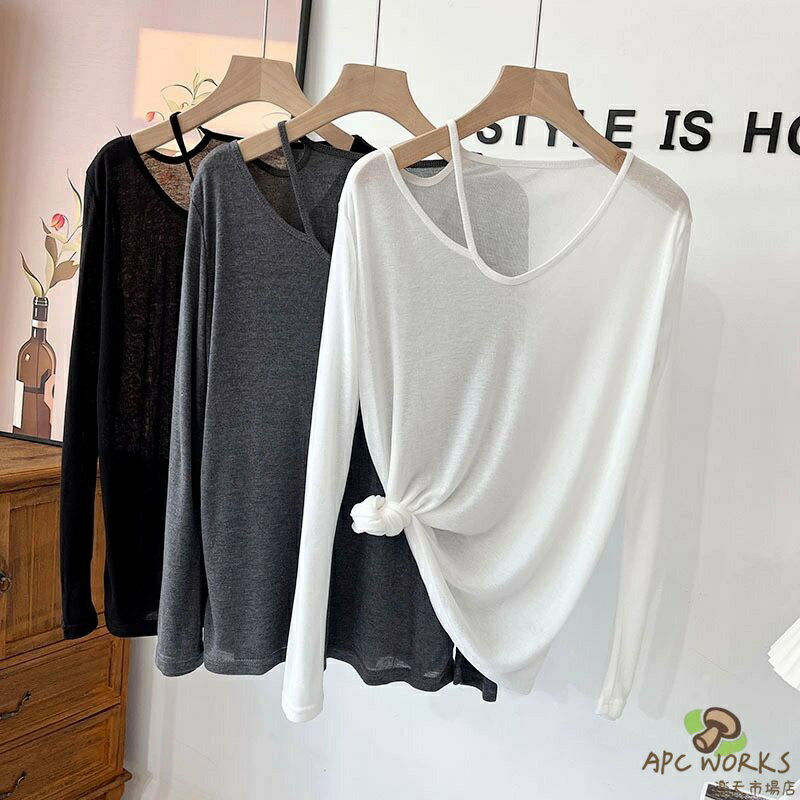 送料無料 透け感 レイヤード シアートップス 水着カバー シアー 薄手 Tシャツ 長袖 薄手 透け感 涼しい カーディガン インナー レディース 夏 シースルー サマーニット トップス 日焼け防止 冷房対策 オフィス 大きめ ゆったり UV対策 プール 海水浴