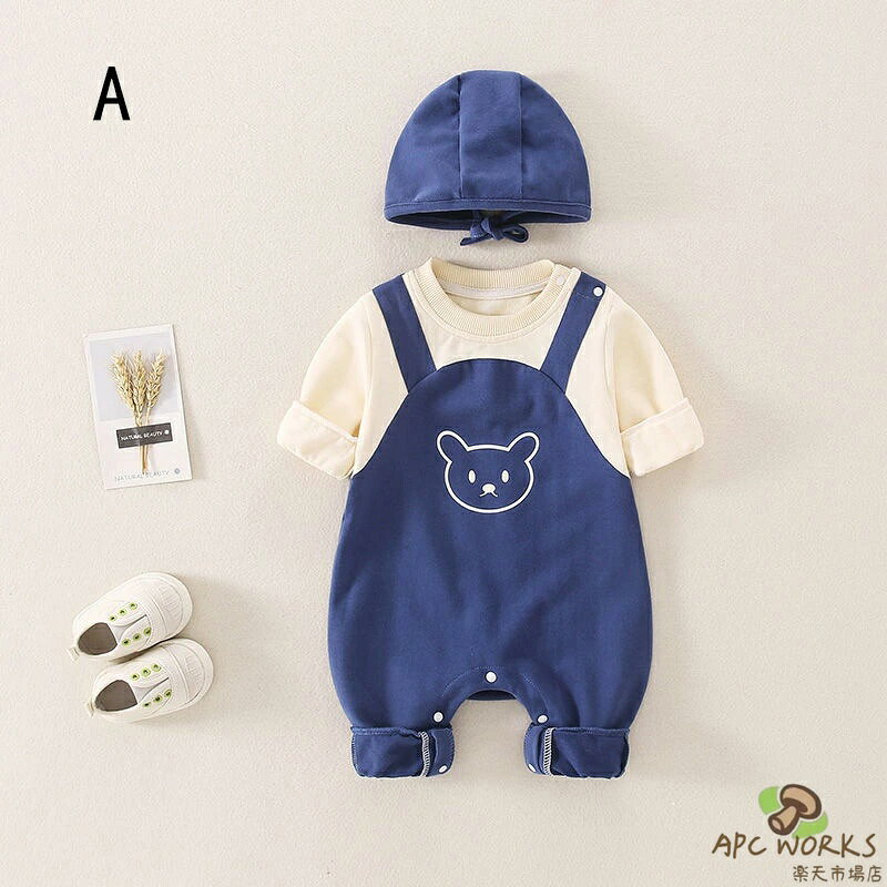 送料無料 子供服 66cm 73cm 80cm 90cm 春秋 ベビー服 子供 男の子 キッズ キャップ付き 長袖 赤ちゃん 新生児 ベビー服 外出 出産祝い 誕生日 プレゼント apc-works-10004163 APC WORKS楽天市場店 サンプル画像2