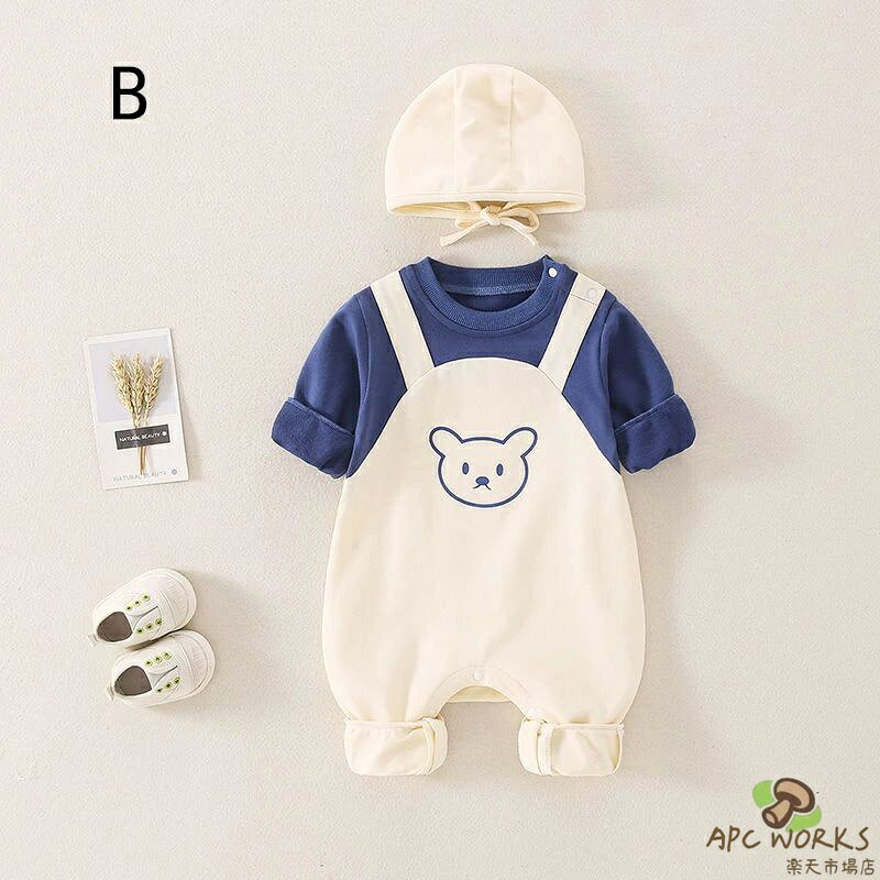 送料無料 子供服 66cm 73cm 80cm 90cm 春秋 ベビー服 子供 男の子 キッズ キャップ付き 長袖 赤ちゃん 新生児 ベビー服 外出 出産祝い 誕生日 プレゼント apc-works-10004163 APC WORKS楽天市場店 サンプル画像3