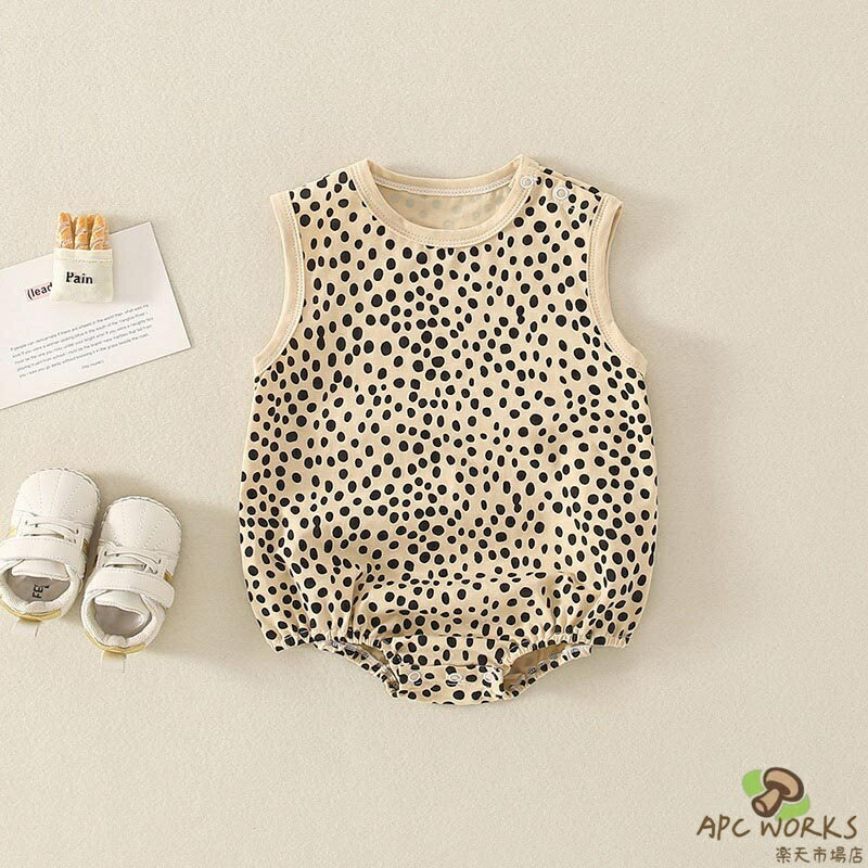 【送料無料】ヒョウ柄 カバーオール ロンパース ボディースーツ ノースリーブ タンクトップ 赤ちゃん ベビー インナー 夏服 女の子 男の子 夏 肌着 赤ちゃん パジャマ 無地 子供 ベビー パジャマ 女の子 男の子 ルームウェア 新生児服 通園 幼稚園 出産祝い