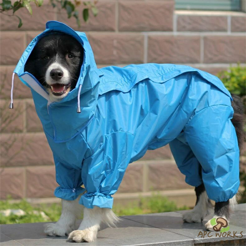送料無料 犬 用 レインコートドッグウェア 雨具　小型犬　中型?大型犬用 ベッド 犬用品 ペット用品 梅雨対策 通気 散歩用 レッド ブルー