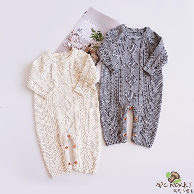 送料無料 ニット ロンパース ベビー服 セーター 女の子 かわいい おしゃれ 長袖 カバーオール あったか ニット ベビー 赤ちゃん 子供服 子ども服 お出かけ フォーマル お出かけ 新生児 出産お祝い 通気性 百日祝い お宮参り ギフト