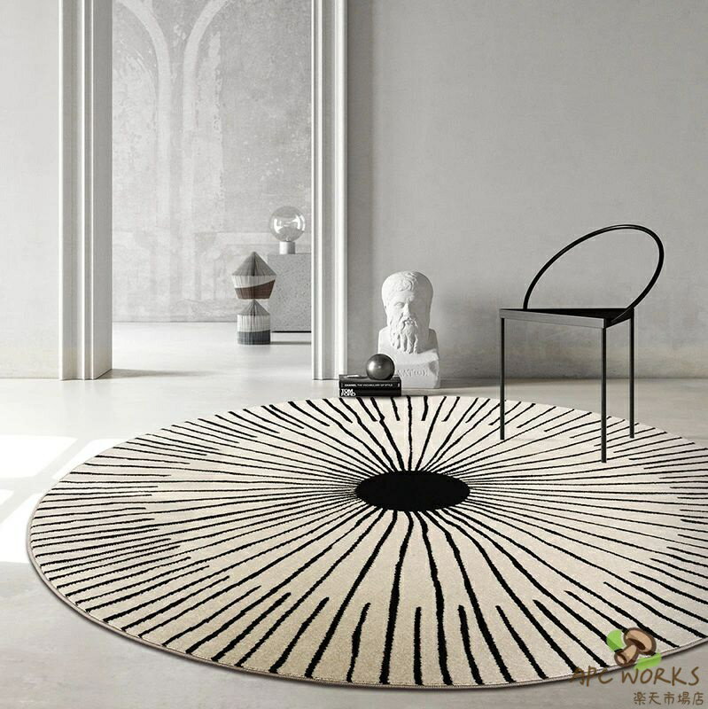3帖用（176 cm×261 cm） - 送料無料 マット 円形マット 直径160cm 全2デザイン art アート 芸術 ライン ラグマット ラグカーペット 防音 円形 滑り止め付 部屋用 丸型 丸マット 北欧風 カーペット対応 シンプル おしゃれ オールシーズン