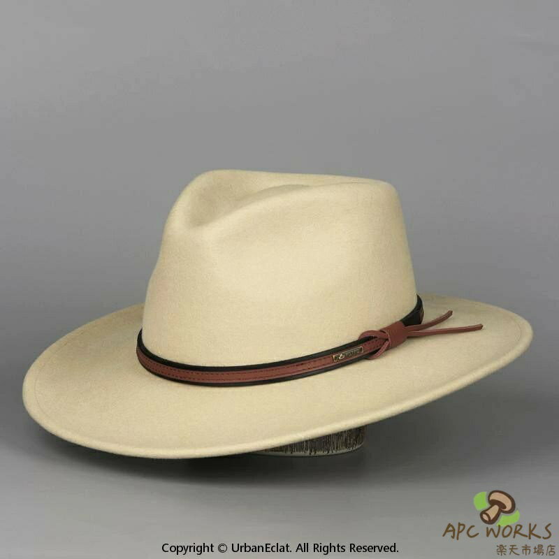 ハット 男女兼用 ウール フェルト つば広 カウボーイハット 帽 レトロ クラシック アメリカン ウエスタン ブリティッシュ 旅行 キャンプ アウトドア ソフト素材