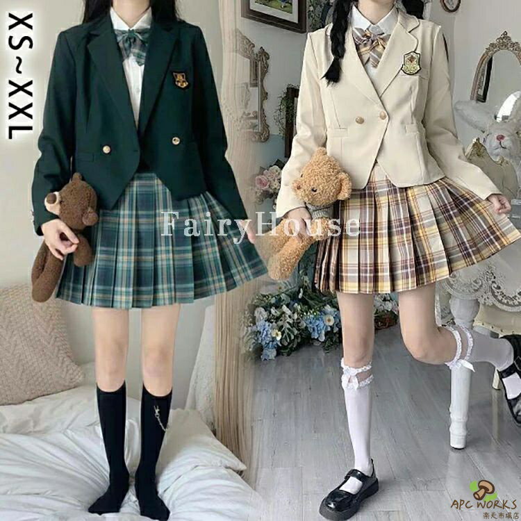 深緑 ベージュ タータンチェック 卒業式 スーツ 女の子 セットアップ 大きいサイズ スーツジャケット シャツ ミニスカート フォーマル スーツ 七五三スーツ キッズスーツ 韓国風 発表会 入学式 子供服 発表会 卒園式 卒業式 中学生 高校生 演出服 キッズ ダンス セットアップ