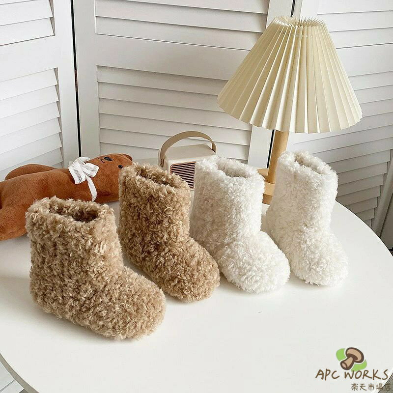 乐天商城 - スノーブーツ ベビー キッズ 女の子 おしゃれ かわいいフリース 裏起毛 あったか 防寒 雪遊び 通園 普段履き