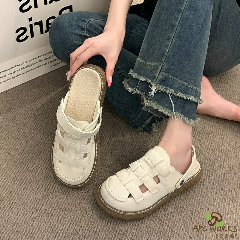 木鞋 - グルカサンダル レディース 夏 サンダル かかとなし スリッパ きれいめ おしゃれ 歩きやすい 痛くない ローヒール ストラップ シューズ カジュアル エレガント 走れる 海 旅行 通勤 通学 リゾート 編みサンダル