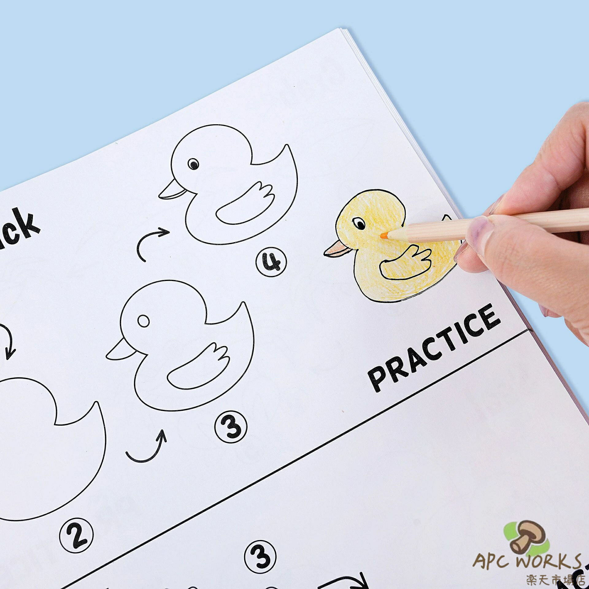APC WORKS楽天市場店のぬりえブック ぬりえ 子供 女の子向け男の子向け すいすいお絵描き 動物 野菜 フルーツ 乗り物 啓蒙 知育｜アングル2