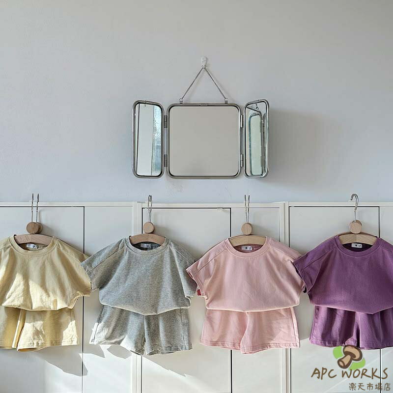 乐天商城 - セットアップ キッズ 半袖 ベビー服 女の子 男の子 tシャツ 綿 ショートパンツ 子供服 ジャージ 上下セット 夏 トップス ボトムス 半ズボン ジュニア おしゃれ 可愛い 入学 入園 誕生日 プレゼント 幼稚園 小学生 お出かけ 140cm 130cm 120cm 110cm 100cm 90cm