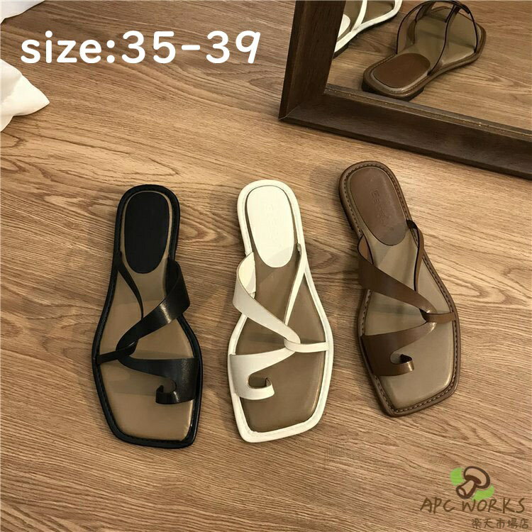 サンダル レディース おしゃれ 夏用 韓国風 つっかけサンダル ビーチサンダル フラットサンダル ミュール 室内用 室外兼用 シューズ 美脚 歩きやすい 滑り止め 疲れない 散歩 軽量 洗える 22.5-24.5cm 選べる3色