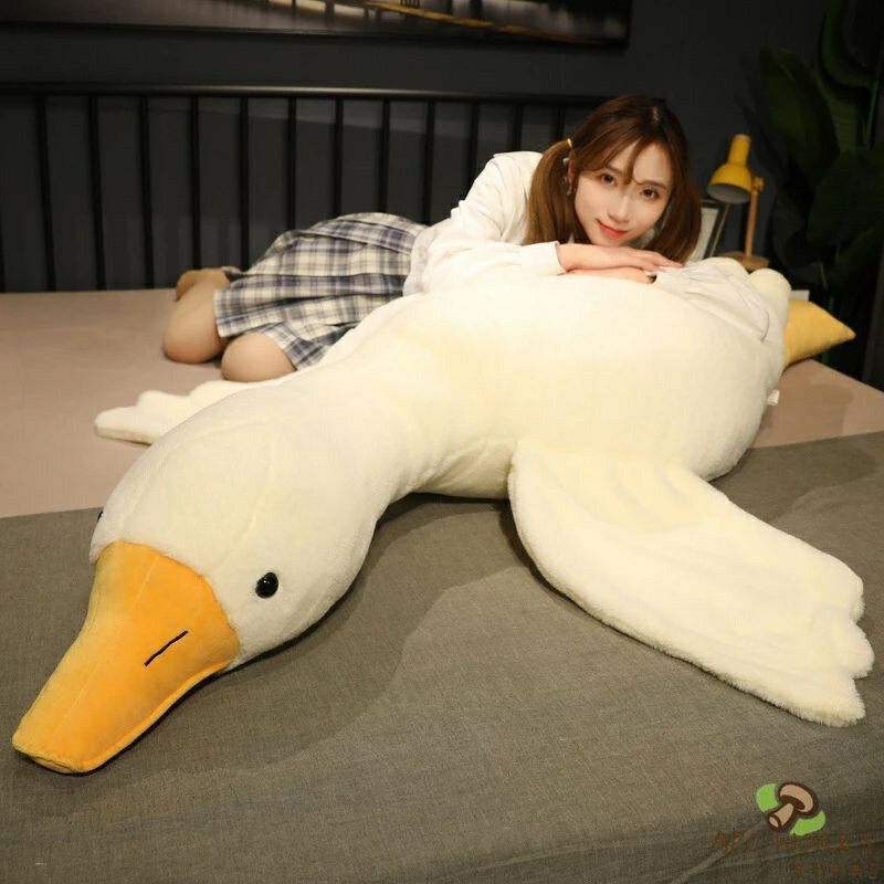 抱き枕 白いガチョウ クッション 腹ばい枕 特大 (全長約90cm 120cm 160cm 190cm) 動物 ぬいぐるみ 大きいサイズ 柔らかい プレゼント 気持ちいい 柔らかい 横向き寝 ロングクッション 女の子 母の日のプレゼント お祝い クリスマスプレゼント バレンタインデー ギフト