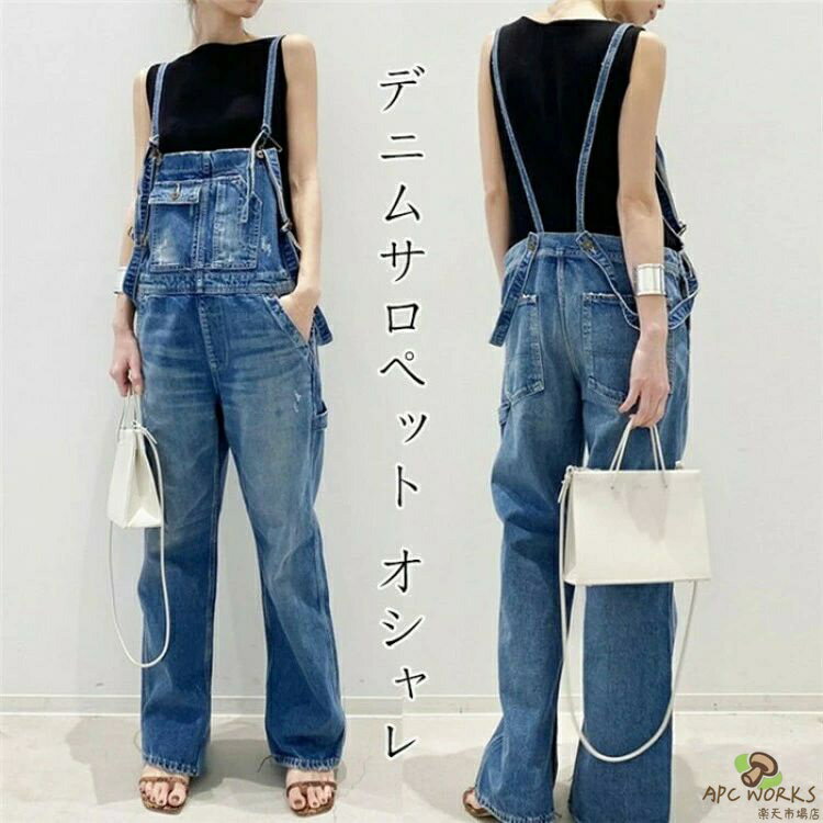 [무료우송] 살롱 애완 동물 데님 여성 올인원 오버 올 캐미 원피 캐미 원피스 살로펫 데님 데님 살롱 애완 동물 바지 캐주얼 봄 바디 커버 느긋하게 가을 여름