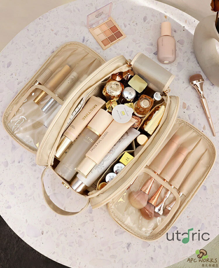 【送料無料】メイクボックス 化粧ポーチ メイクポーチ コスメティックバッグ 3層 ...