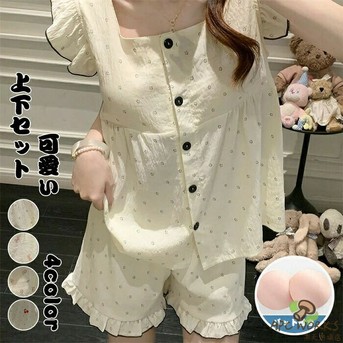 乐天商城 - パジャマ レディース ルームウェア セットアップ 半袖 Tシャツ 短パン ルームウェア 女性用 寝間着 おしゃれ 可愛い setup 吸汗速乾 夏涼しい 快適ストレッチ 薄手 女の子 柔らかい 可愛い ゆったり 韓国風 寝巻き カジュアル