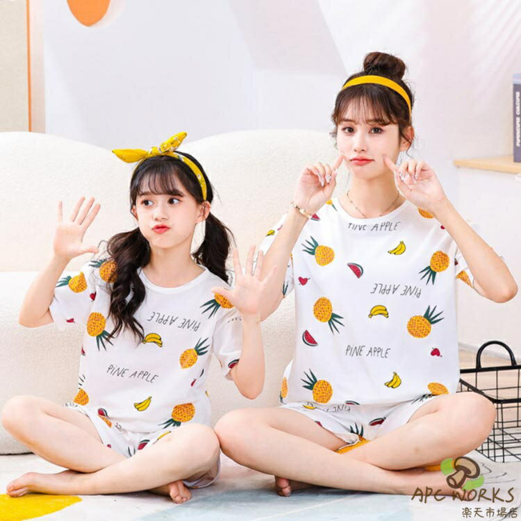 90〜175cm ジュニア セットアップ パジャマ 半袖 キッズ 寝巻き 女の子 綿 かわいい 子供 夏 ルームウェア 上下セット ベビー 子供パジャマ 半袖パジャマ 子ども こども コットン 親子 部屋着 寝間着 ショートパンツ