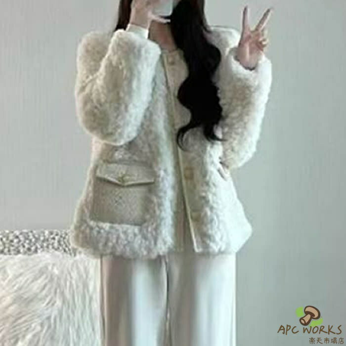 乐天商城 - レディース ボアジャケット 新作ジャケット秋冬 レディースジャケット秋冬 ボアコート 秋冬アウター レディースアウター秋冬 ボアブルゾンレディースジャケット秋冬 きれいめ 大きいサイズ レディースコート秋冬 高級感 ふわふわ 通勤