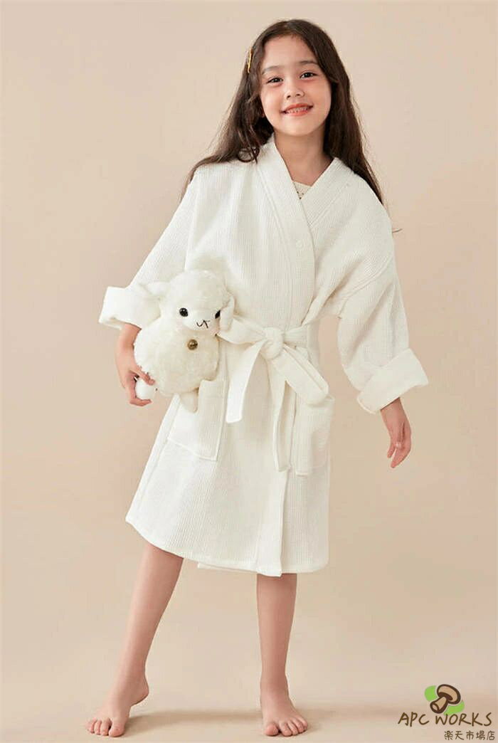 綿 和風パジャマ 子供 キッズ 親子 新作 バスローブ ルームウエア ワッフル パジャマ 無地 長袖 お風呂 コットン ウエストリボン 男の子 女の子 男女兼用 ユニセックス 春 夏 秋 オールシーズン 肌に優しい 肌着 寝巻き 寝間着 部屋着 快適 吸水 速乾 通気 送料無料