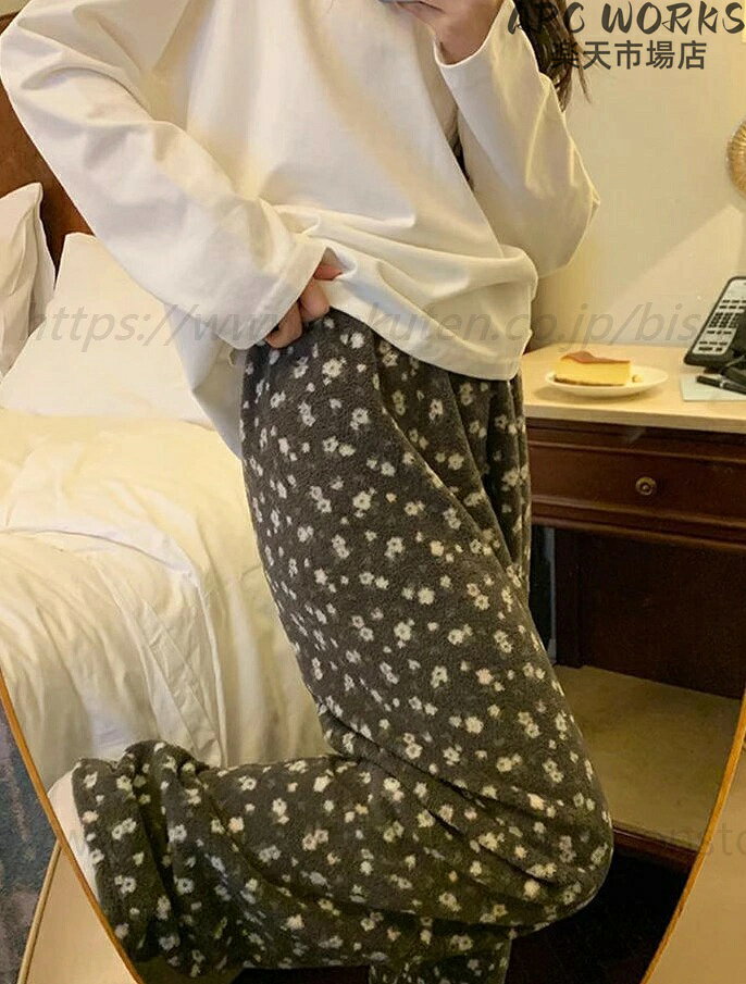 ルームパンツ パジャマパンツ ふわふわ レディース 秋 冬 もこもこ 長パンツ ボト...