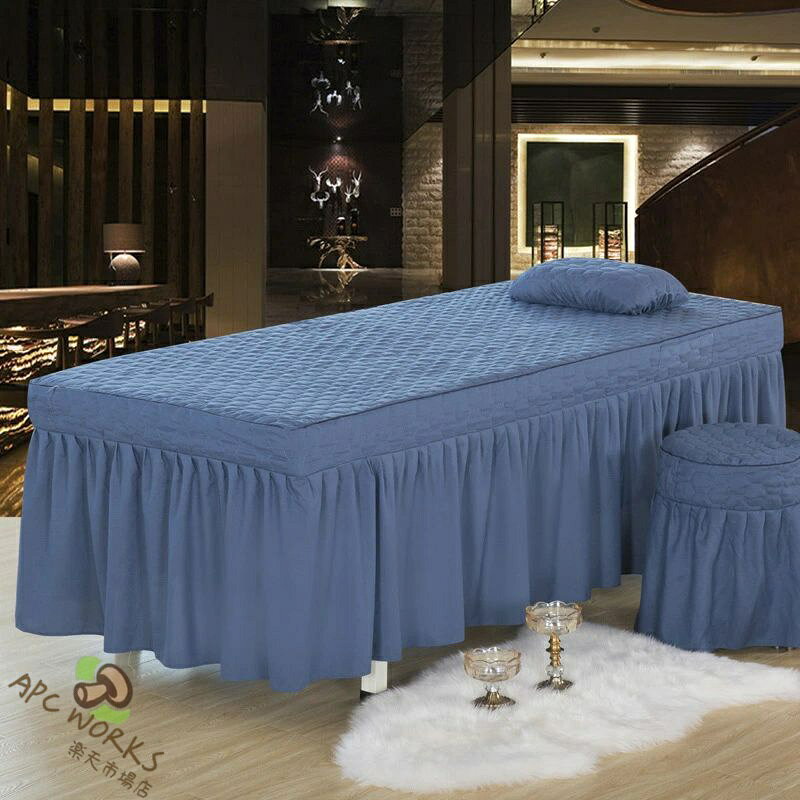 マッサージベッド カバー エステベッドカバー ベッドカバー SPA 有孔 マッサージベッドカバー ベッドシーツ 施術ベッドカバー ベッドスカート スパ 治療ベッドカバー ベッドシーツ ベッドスーツ 美容ベッドカバー 丸洗い 呼吸穴 フリル おしゃれ 洗える [3]