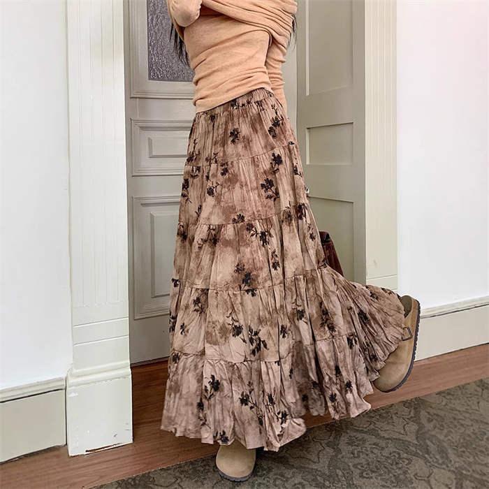 Camiseta de mujeres Camiseta de mujeres Camiseta de flores Primavera Verano Otoño Camiseta de longitud Maxi Camiseta de flores Bottoms A Line Camiseta de flores Westgum Highwest Presscar — vista 3