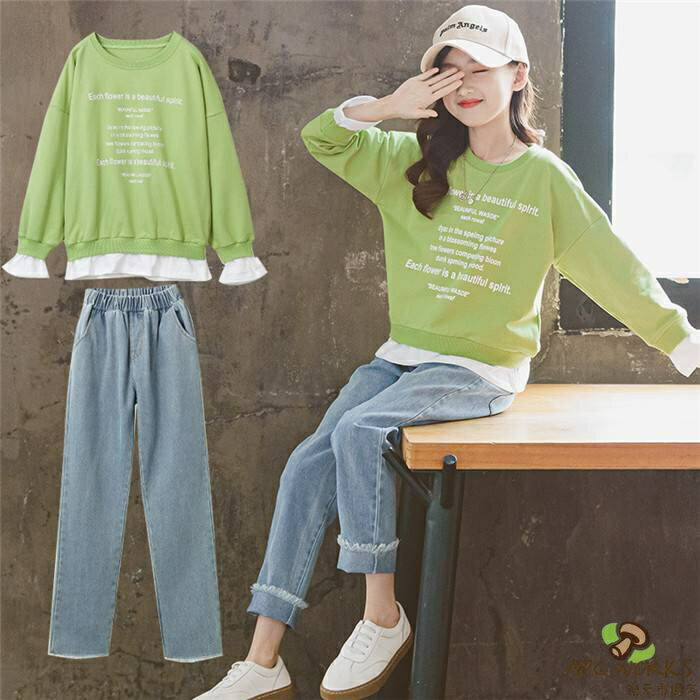 乐天商城 - 子供服 セットアップ ジャージ パーカー 2点セット キッズ 女子 上下セット 長袖 春秋 パーカーロングパンツ 登山着 スポーツウェア 可愛いおしゃれ 女の子 秋着 春秋 キッズ 安い トップス 長袖 ボトムス 子供の日