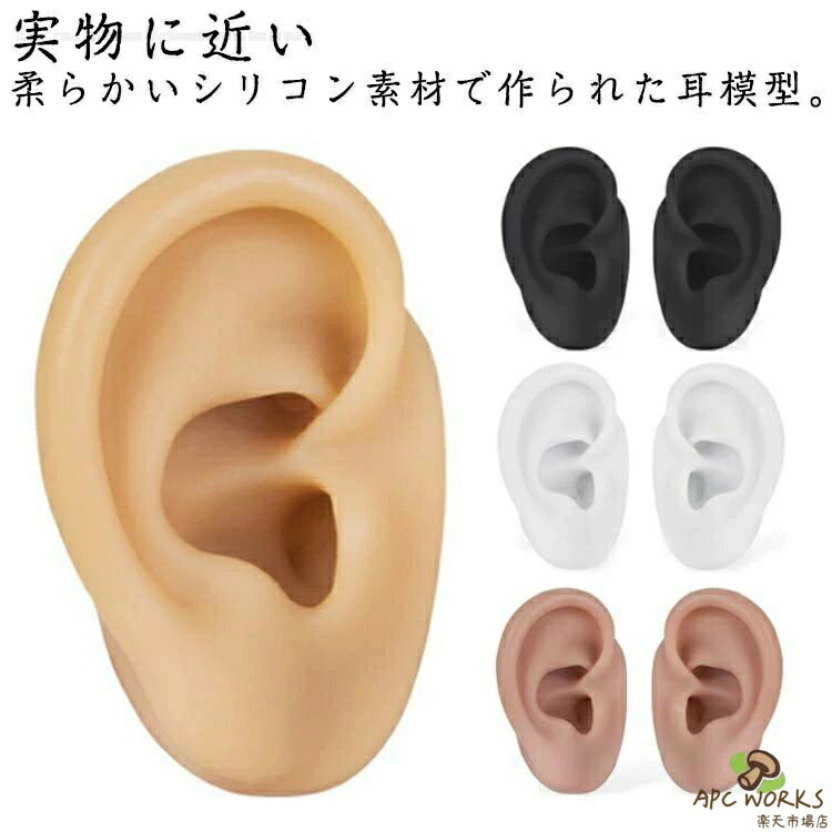 シリコン 耳モデル ダミー 耳鍼 耳モデル 耳模型 人工 左耳 リアル 模型 耳つぼ ピアス イヤホン イヤリング ディスプレイ 縫合 右耳 フェイク 教育用 練習 みみ 絵画 美術 シリコン 指導用