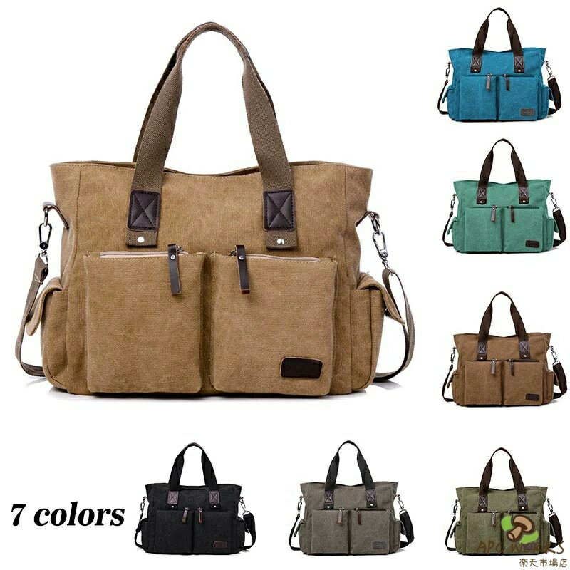 Tote Bag Type - ショルダーバッグ メンズ トートバッグ キャンパスバッグ ビジネスかばん 手提げバッグ 肩掛けバッグ 韓国風 A4対応 PC収納 おしゃれ 大容量 軽い ズック