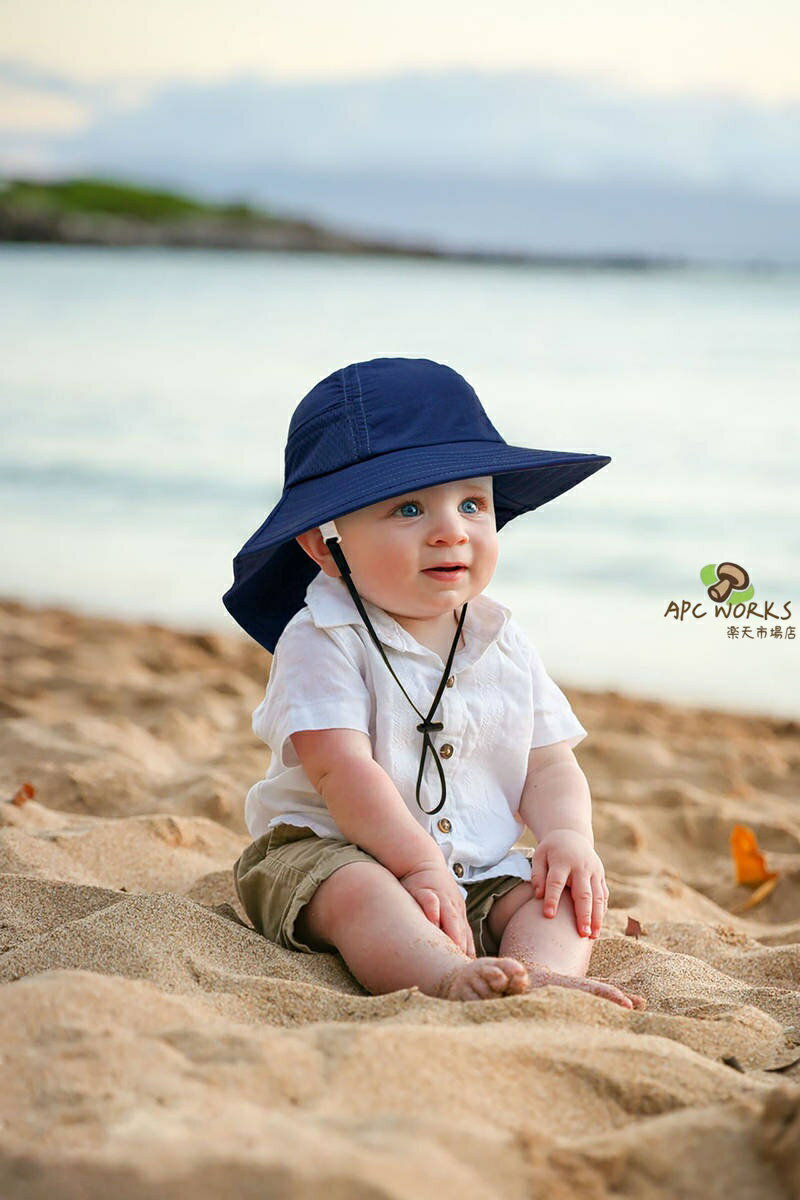 帽子 赤ちゃん ベビー 新生児 キッズ 46-58cm 日よけ 夏 ハット 無地 キッズ帽子 ベビー帽子 サンハット キャップ 紐 UVカット 女の子 男の子 海 川 小学生 洗える あご紐付き 日焼け サイズ調整 可愛い 保育園 幼稚園 紫外線対策 海 公園 水遊び